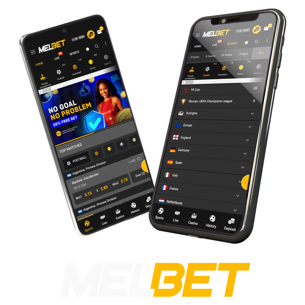 Place real-time bets on the Melbet app.