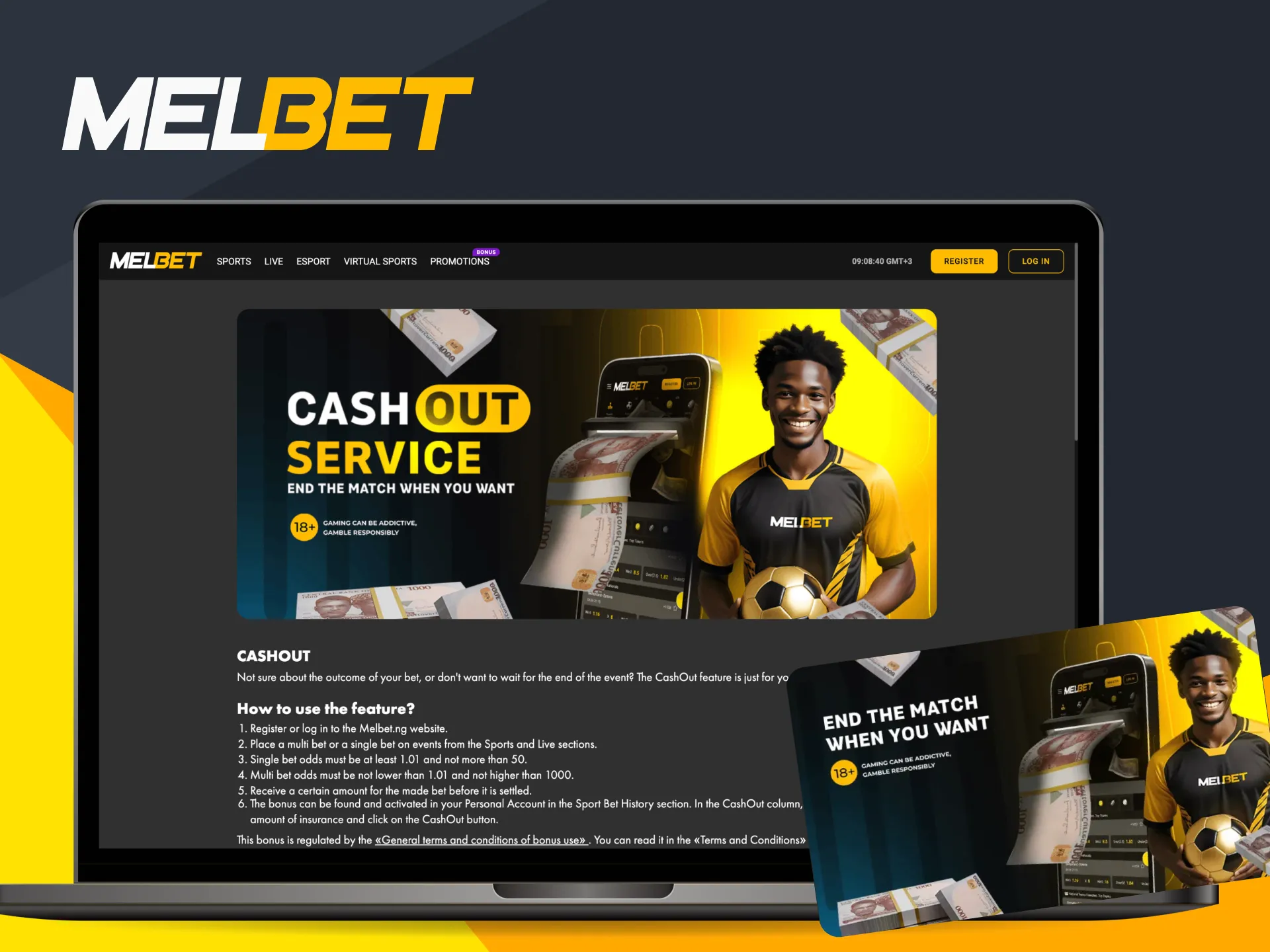 Use the Melbet Cashout feature and control your money.