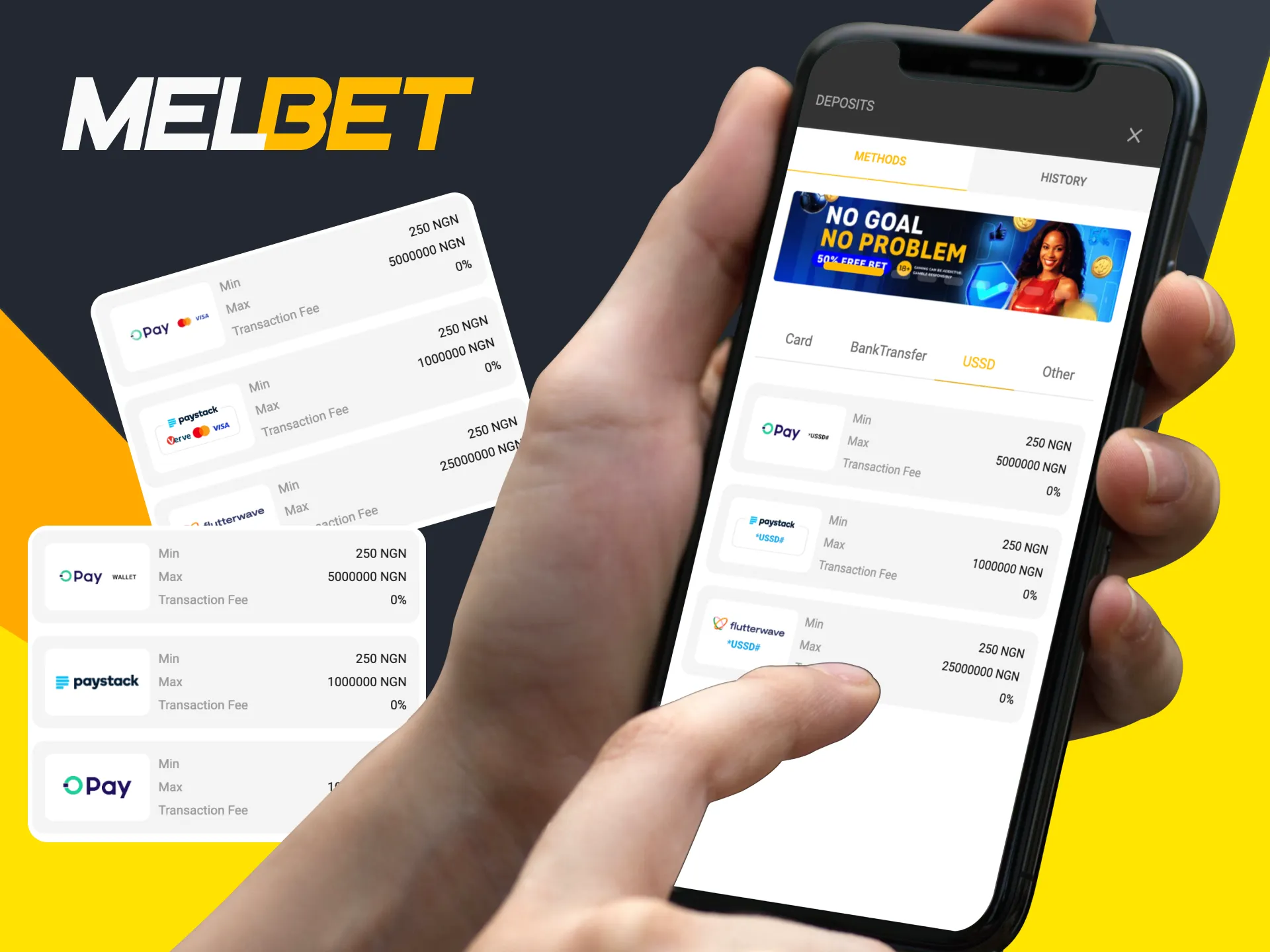 Melbet does not charge transaction fees.