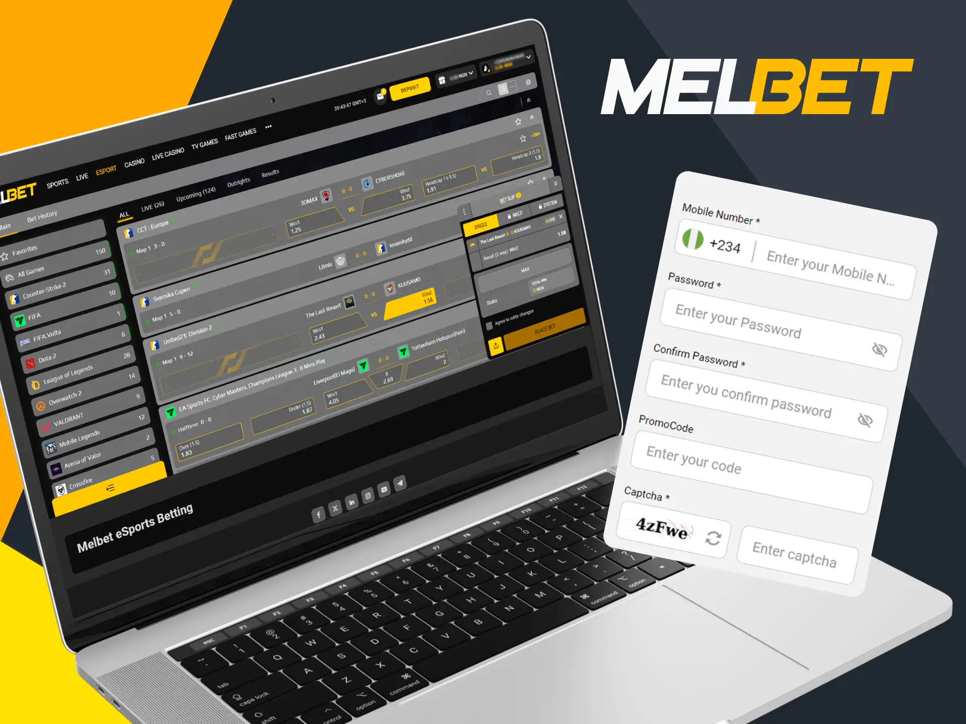 Instructions on how to bet on ESports at Melbet.