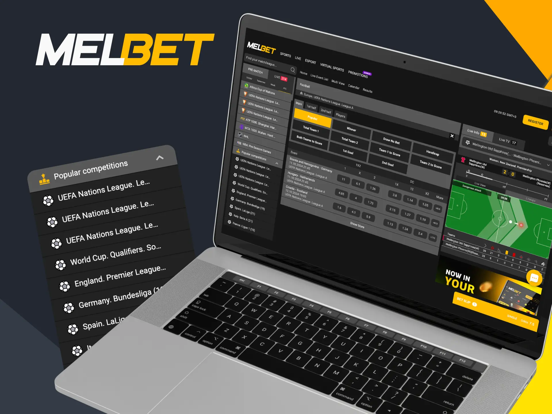 The Melbet platform offers many football tournaments for Nigerian users to bet on.