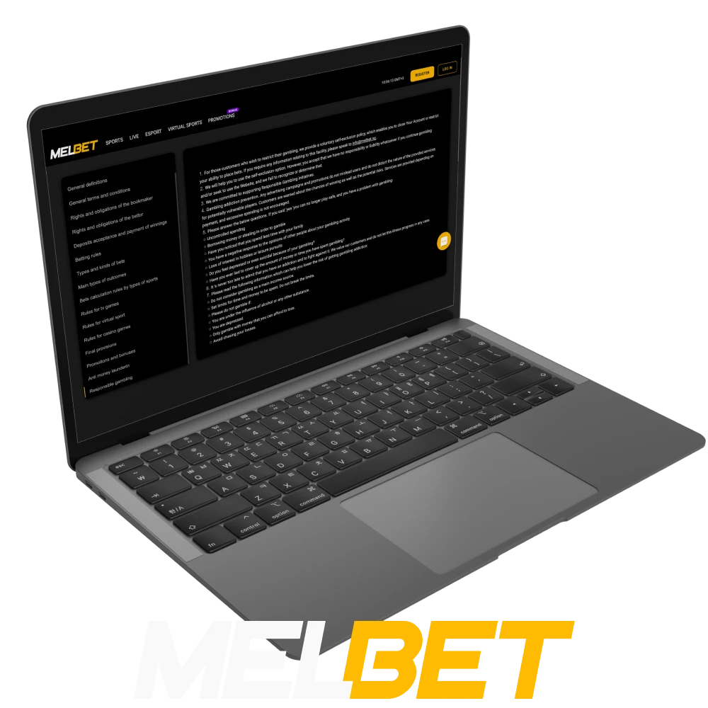 The Melbet platform cares about responsible gambling.