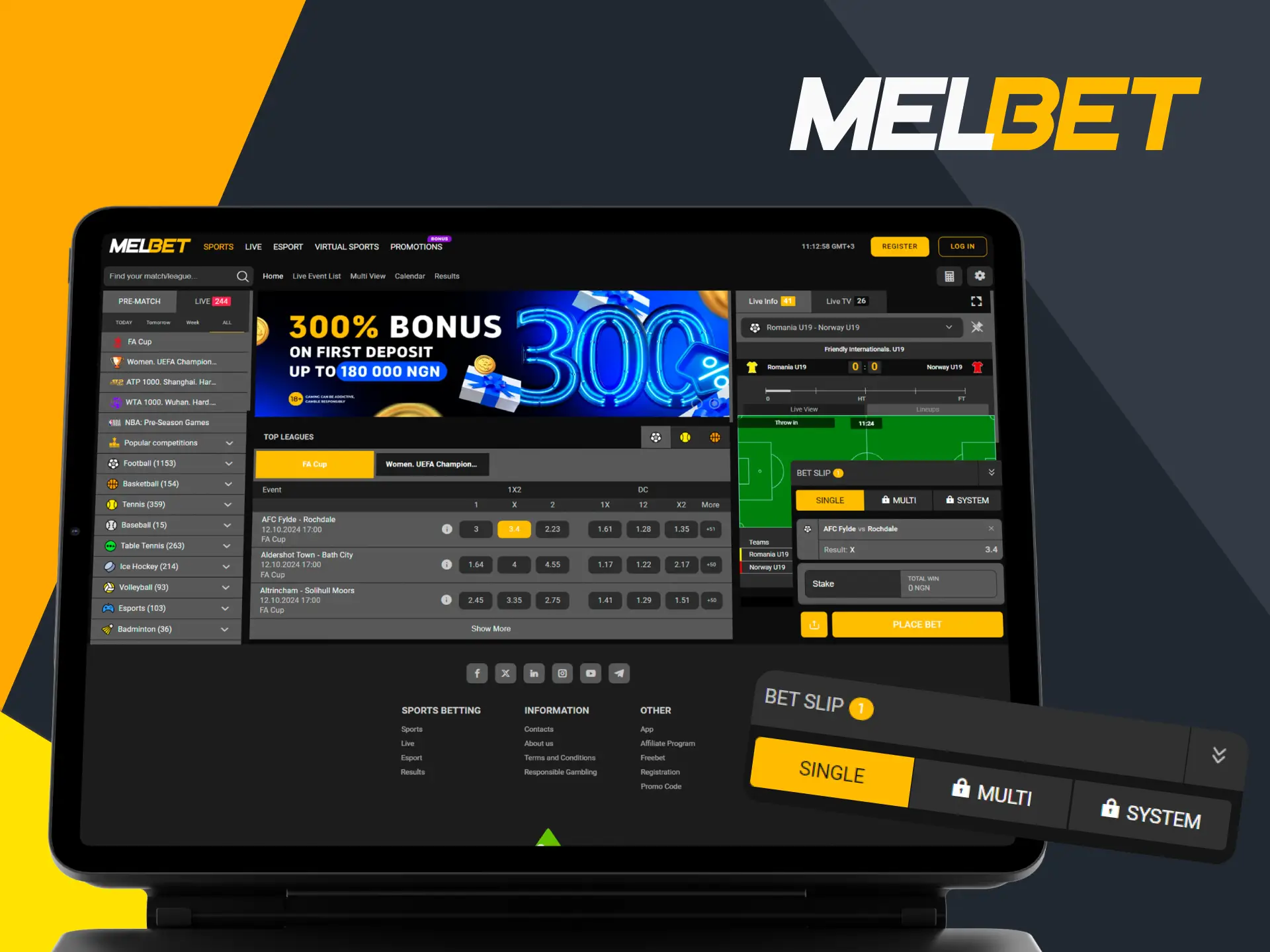 Types of bets that Melbet provides.