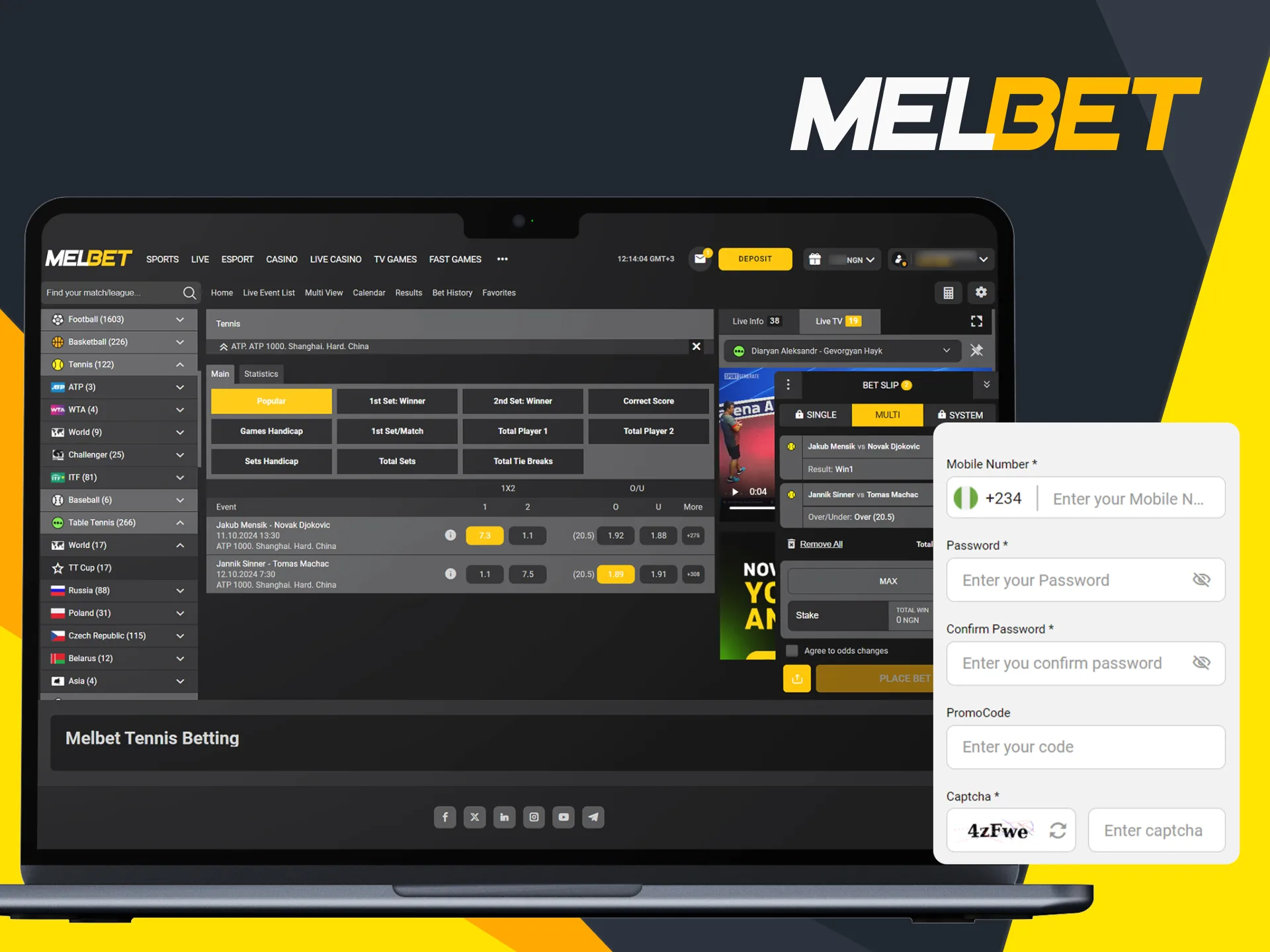 Melbet gives you the opportunity to bet on table tennis in just a few steps.