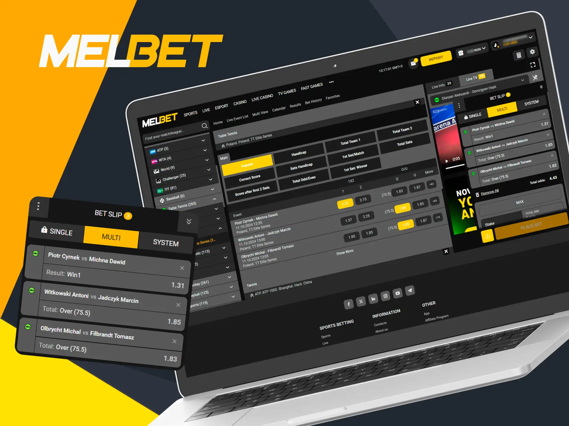 Melbet players can choose from a variety of different bet types based on unique characteristics.