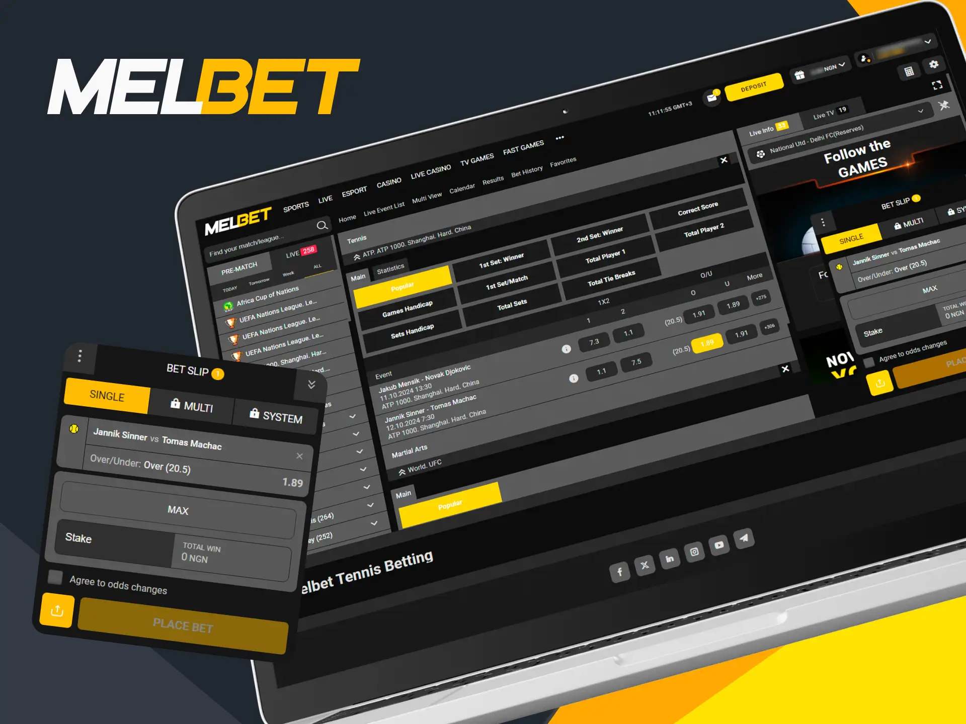 Players can start betting on tennis at Melbet by going through the registration process and making a deposit.