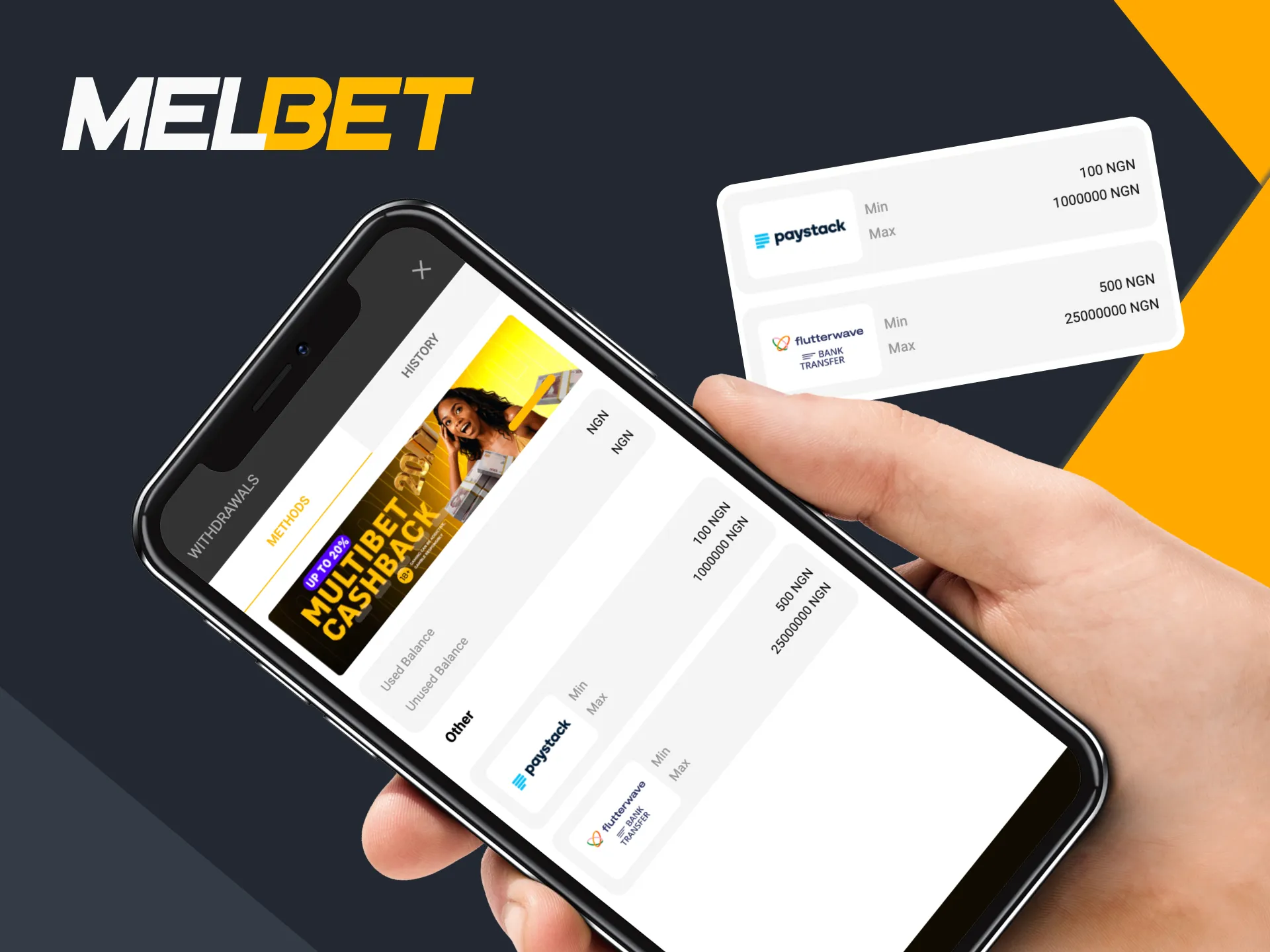 Withdrawing money from Melbet will not take much time.